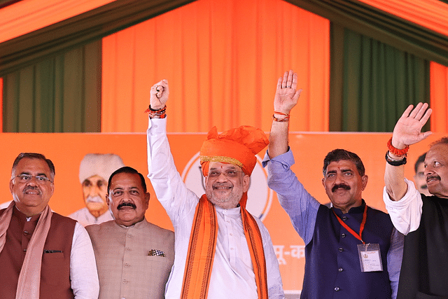 Amit Shah with other BJP leaders in J&K